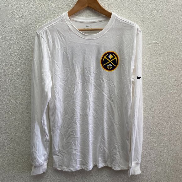 Denver Nuggets Basketball Jim Beam NBA Nike DRI-FIT Shirt Men's Medium White - Picture 1 of 5